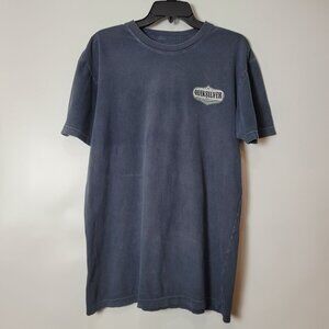 Quiksilver Waterman Blue Graphic Logo T-Shirt L 100% Cotton Short Sleeve Casual